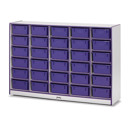 Jonti-Craft Rainbow Accents 30 Tub Mobile Storage, with Tubs, Purple 4031JCWW004